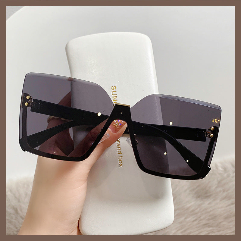 Women's Half-Frame Metal Sunglasses