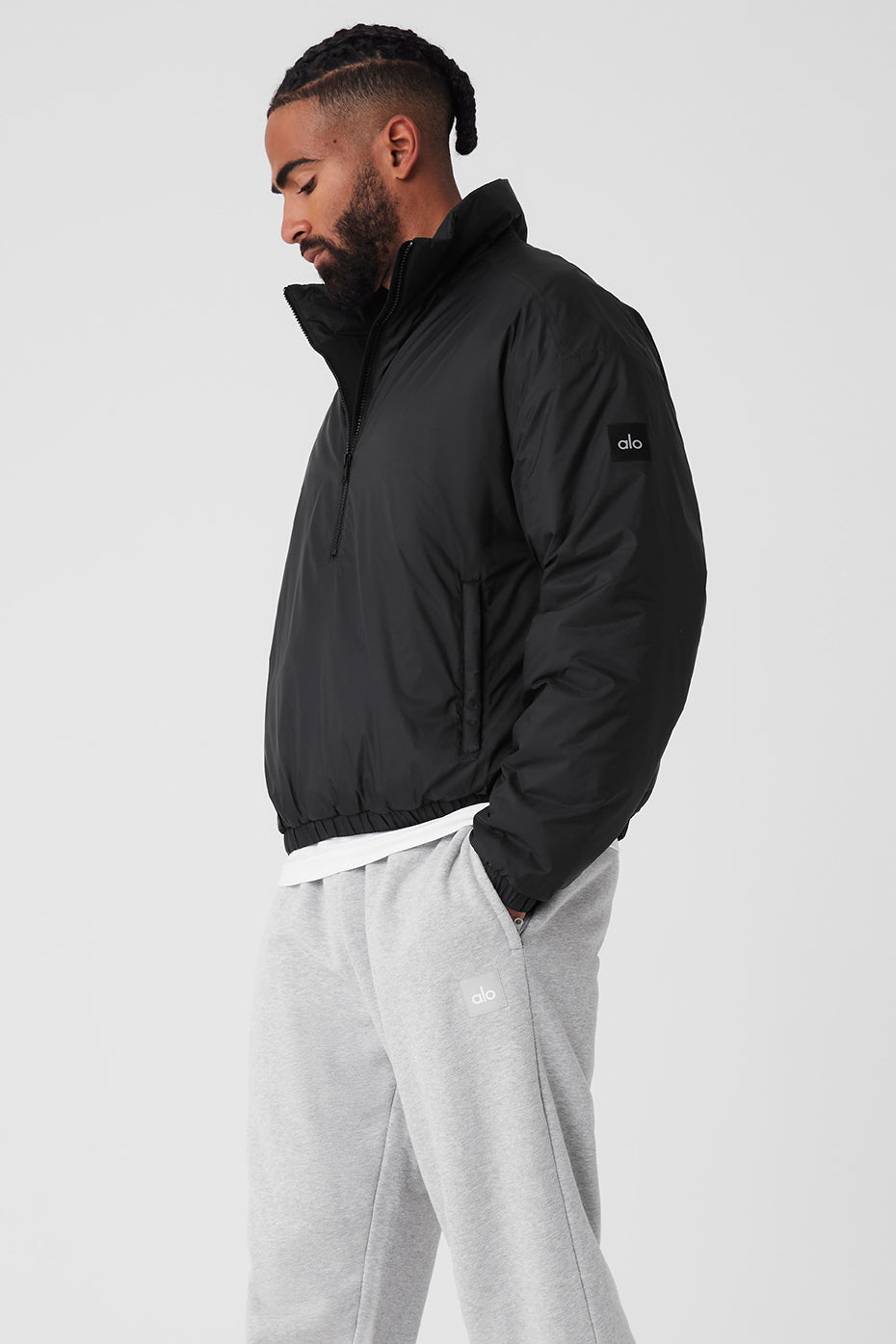 Latitude Light Weight 1/2 Zip Pullover Jacket - Black